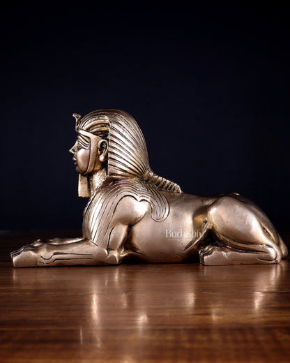 Pure Brass Egyptian Sphinx of Giza Statue – Handcrafted Decorative Piece 8"