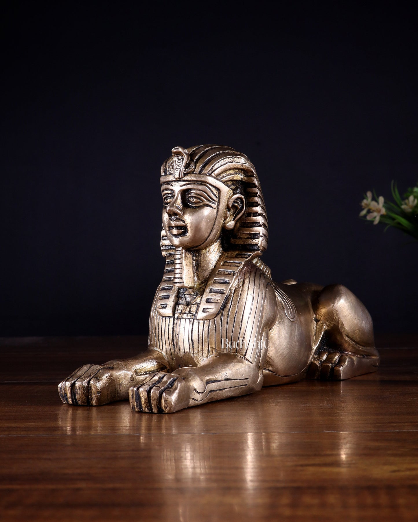 Pure Brass Egyptian Sphinx of Giza Statue – Handcrafted Decorative Piece 8"