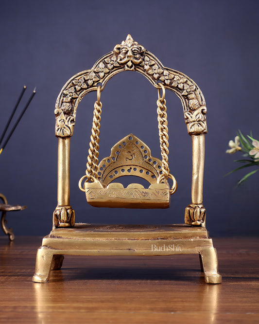Pure Brass Swing Jhoola (Oonjal) for Home Temple 8"
