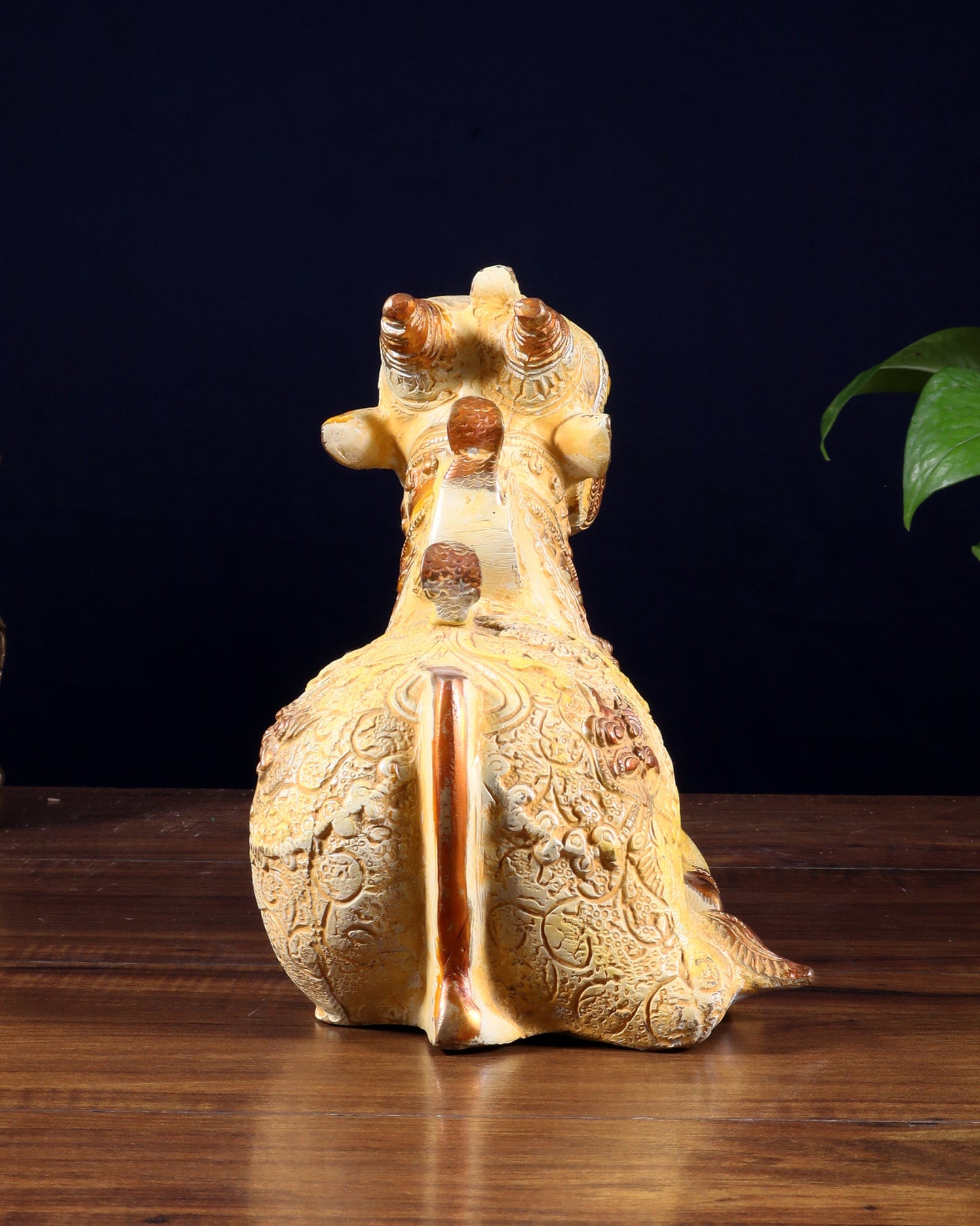 Pure Brass Nandi Statue Sand finish 11" wide