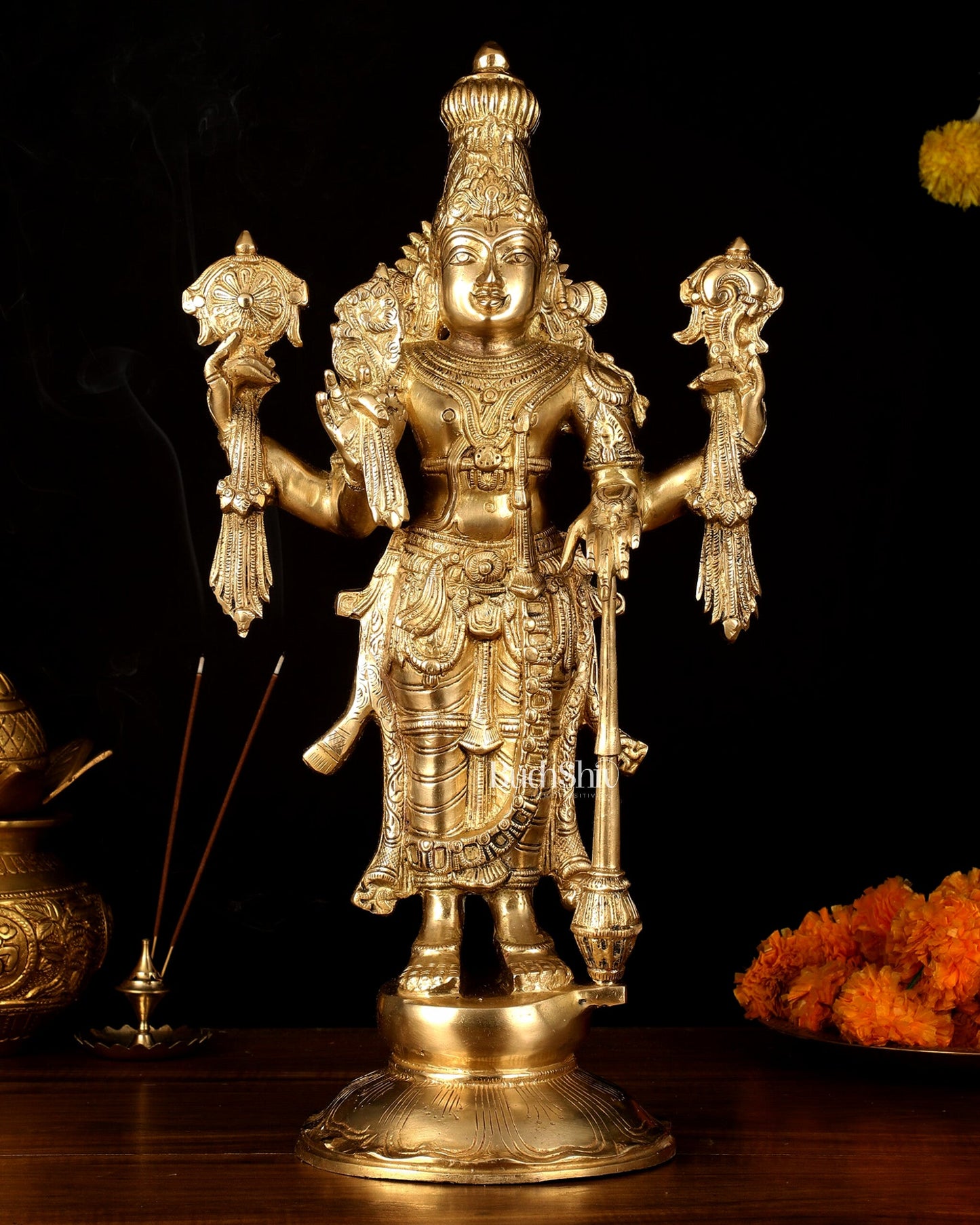 Handcrafted Brass Lord Vishnu Statue - 20" Height