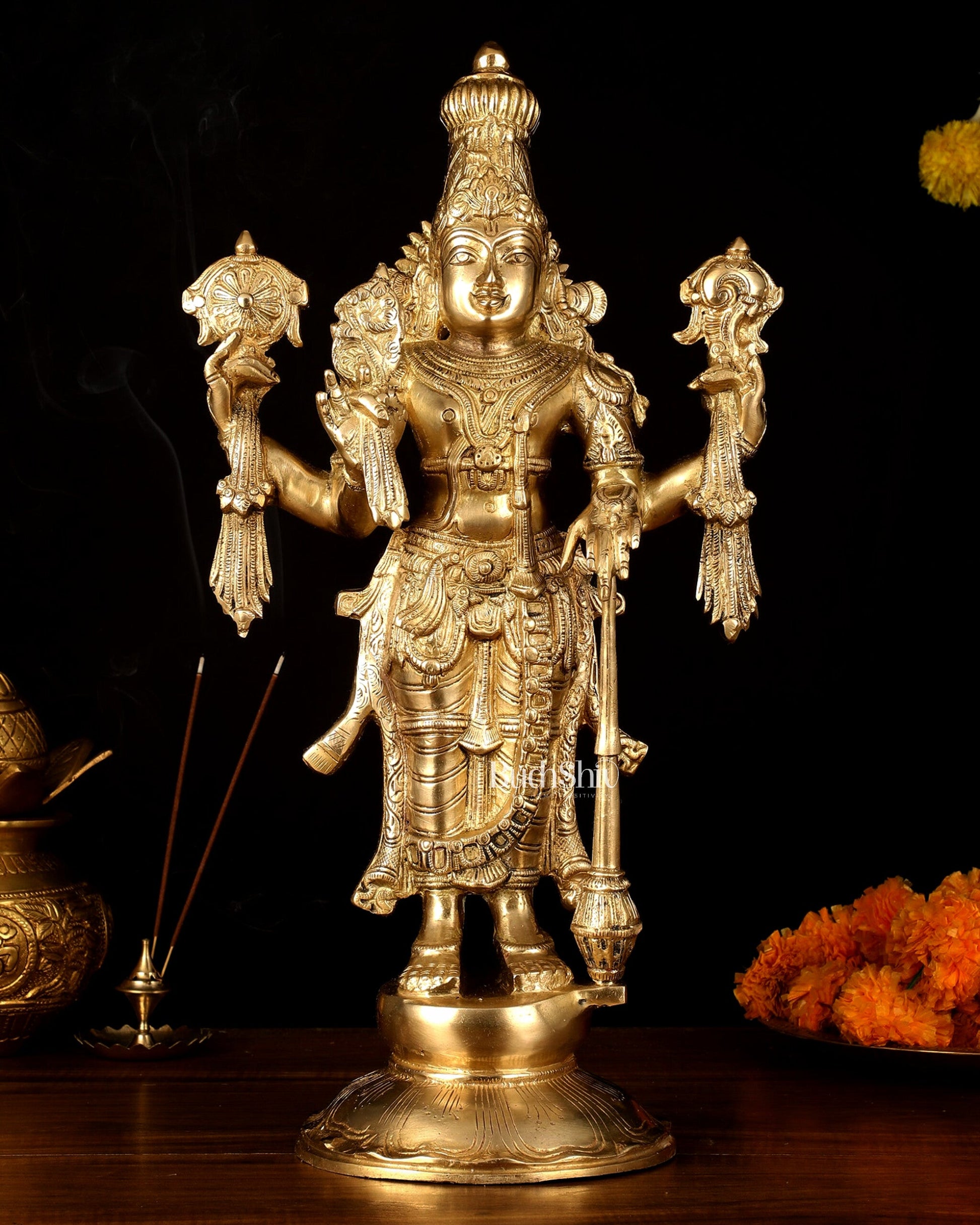 Handcrafted Brass Lord Vishnu Statue - 20" Height