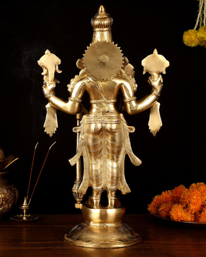Handcrafted Brass Lord Vishnu Statue - 20" Height