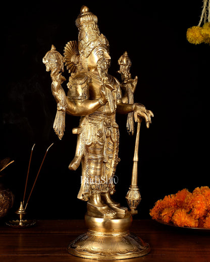 Handcrafted Brass Lord Vishnu Statue - 20" Height