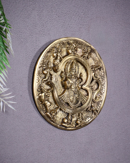 Brass Dashavatar Wall Hanging Round Plate | 8" Diameter | Intricate Carvings