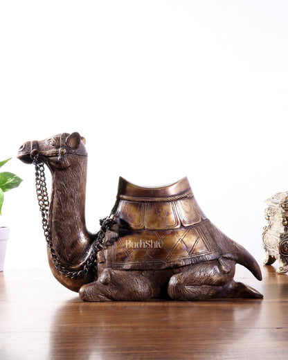 Pure Brass Seated Camel Statue – Vastu Approved Décor for Home or Office