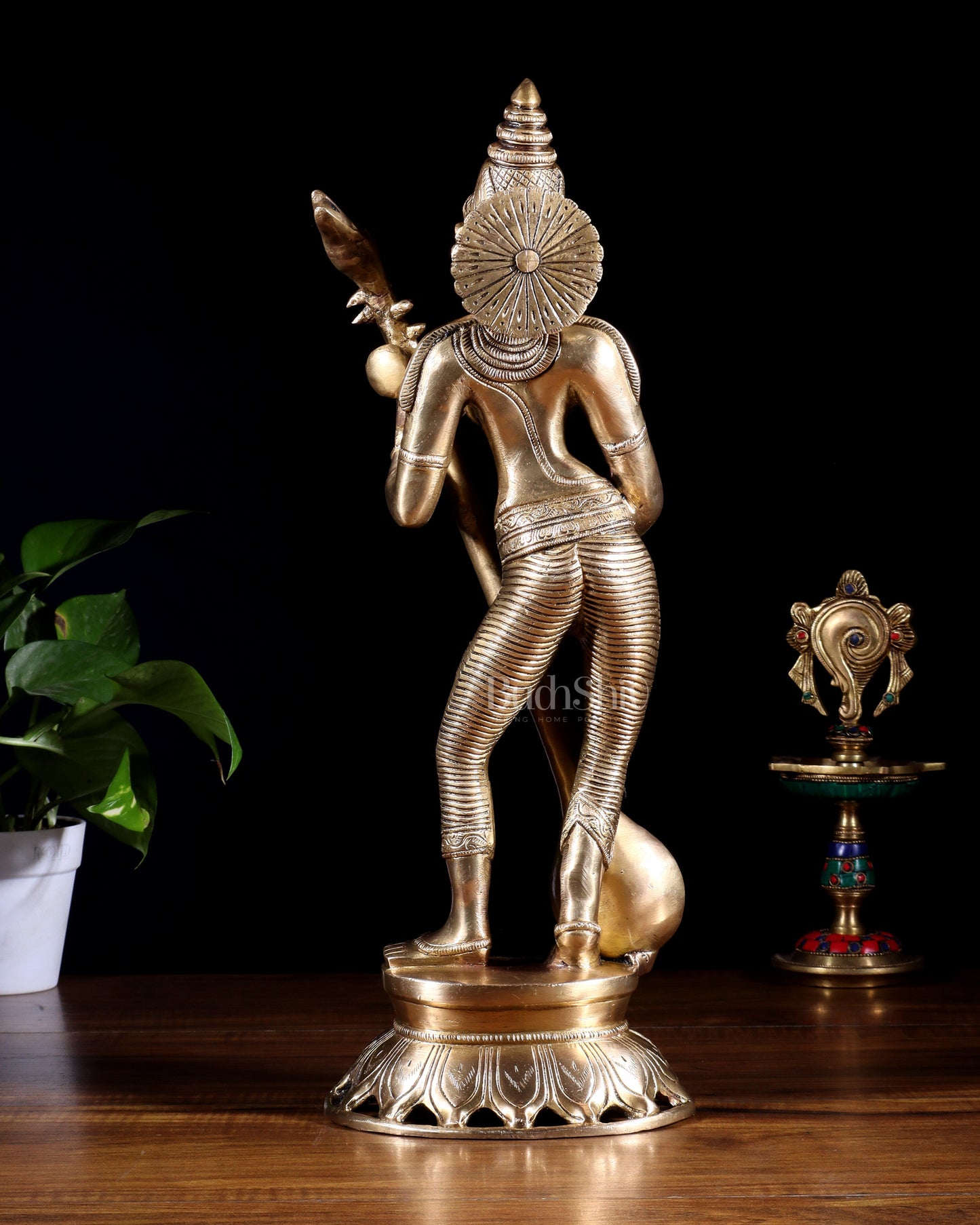 Brass Superfine Standing Goddess Saraswati Idol – 18" Height, Unique Design