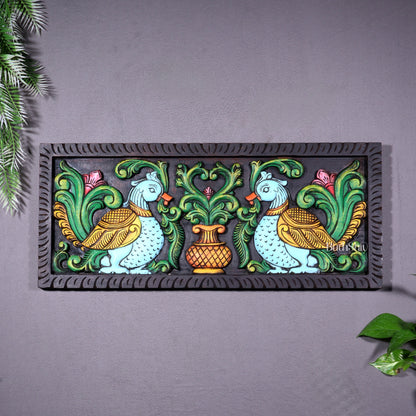 Premium Wood Annam Pakshmi Wall Hanging Panel – Hand-Painted 24 inch wide