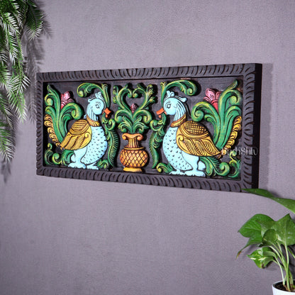 Premium Wood Annam Pakshmi Wall Hanging Panel – Hand-Painted 24 inch wide