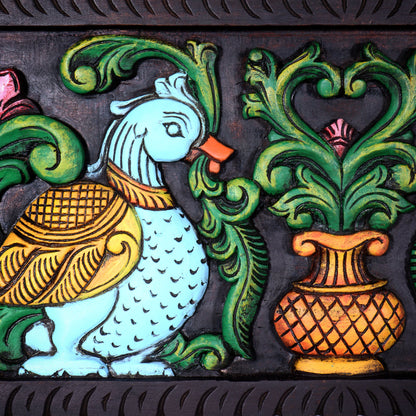 Premium Wood Annam Pakshmi Wall Hanging Panel – Hand-Painted 24 inch wide