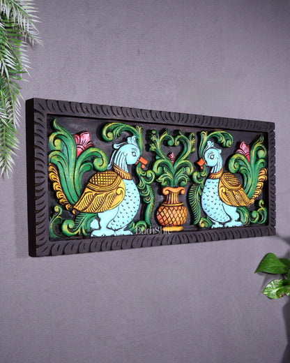 Premium Wood Annam Pakshmi Wall Hanging Panel – Hand-Painted 24 inch wide