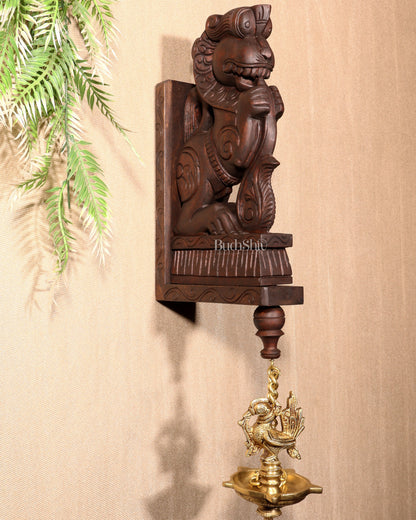 Yazhi (Yali) Wooden Wall Bracket – Handcrafted 16"