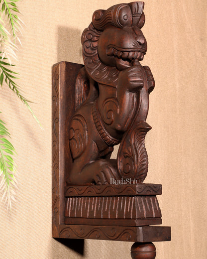 Yazhi (Yali) Wooden Wall Bracket – Handcrafted 16"