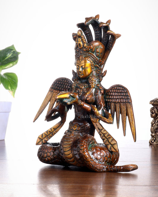 Pure Brass Naga Kanya Idol – Chola Tone Finish 8.5"