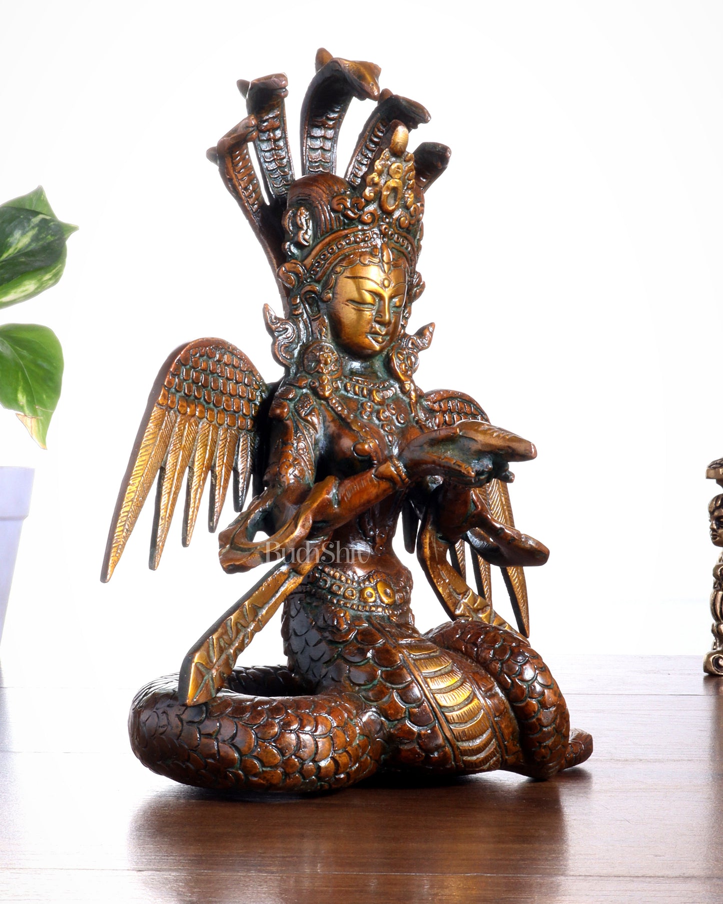 Pure Brass Naga Kanya Idol – Chola Tone Finish 8.5"