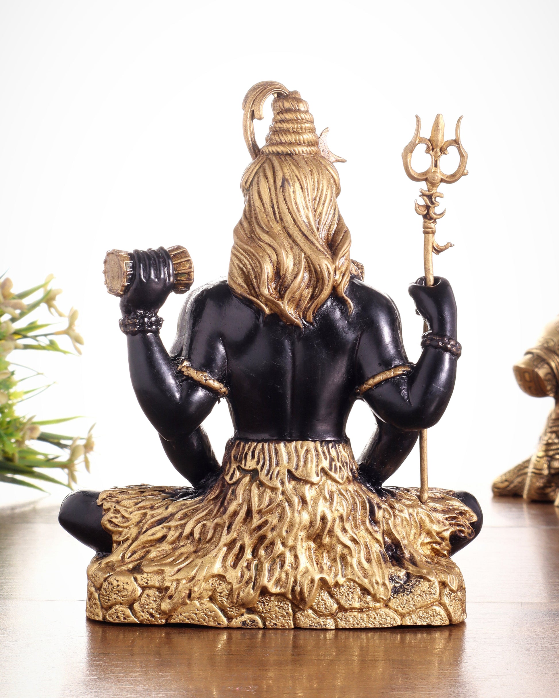 Brass Superfine Lord Shiva in Meditation Statue 6" black edition