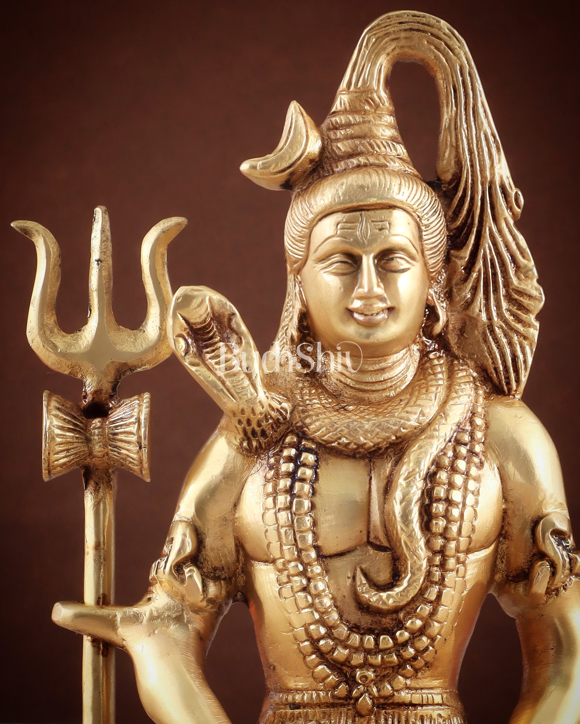 Brass Lord Shiva in Meditation Statue 8"