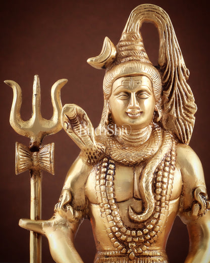 Brass Lord Shiva in Meditation Statue 8"
