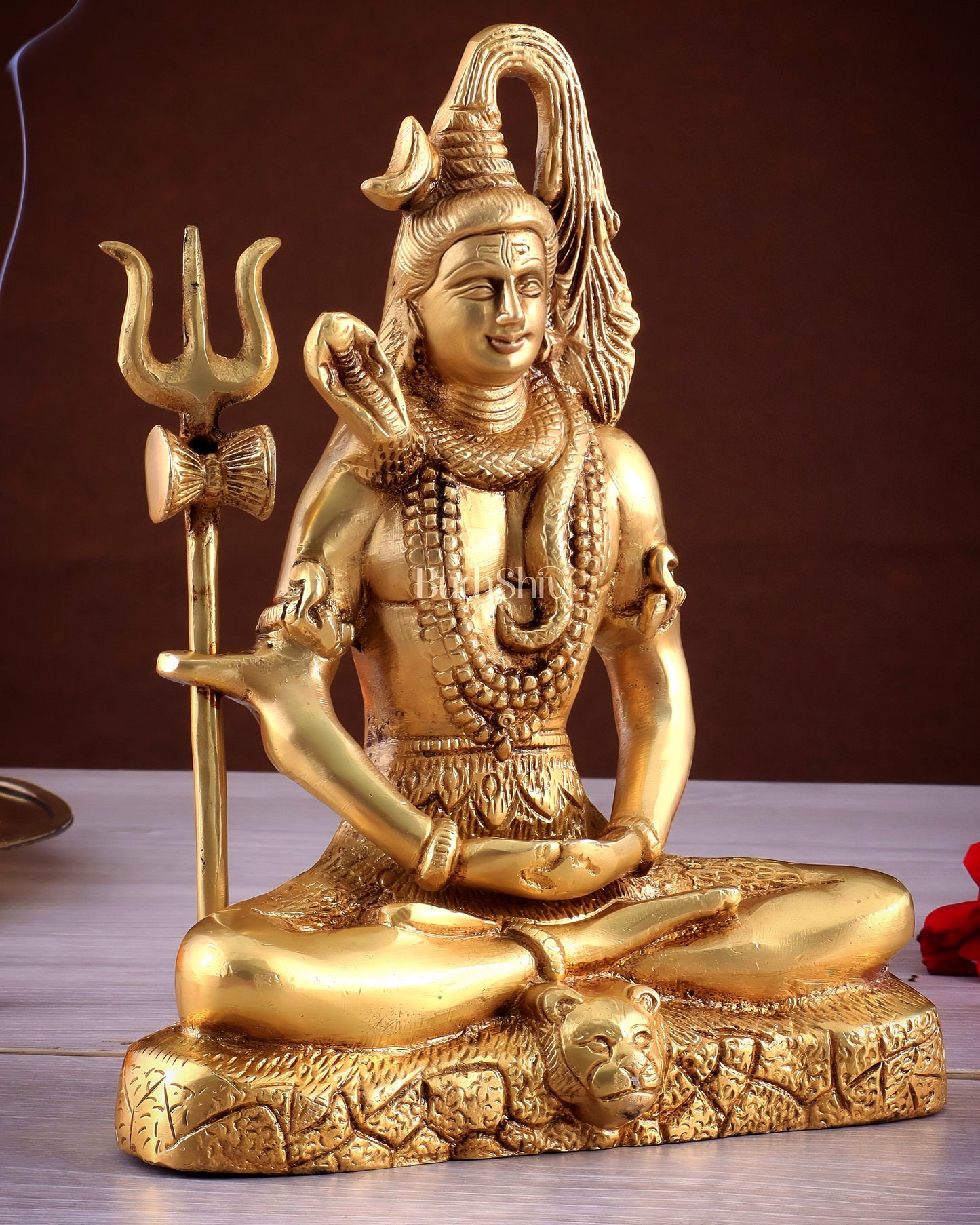 Brass Lord Shiva in Meditation Statue 8"