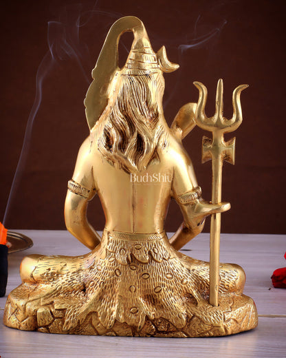 Brass Lord Shiva in Meditation Statue 8"