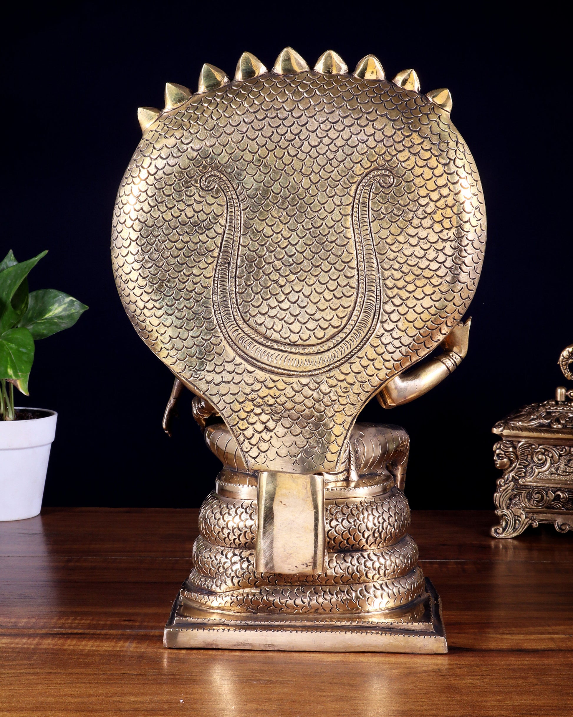 Pure Brass Lakshmi Narasimha Swamy Idol with Sheshanaag – 14 Inches