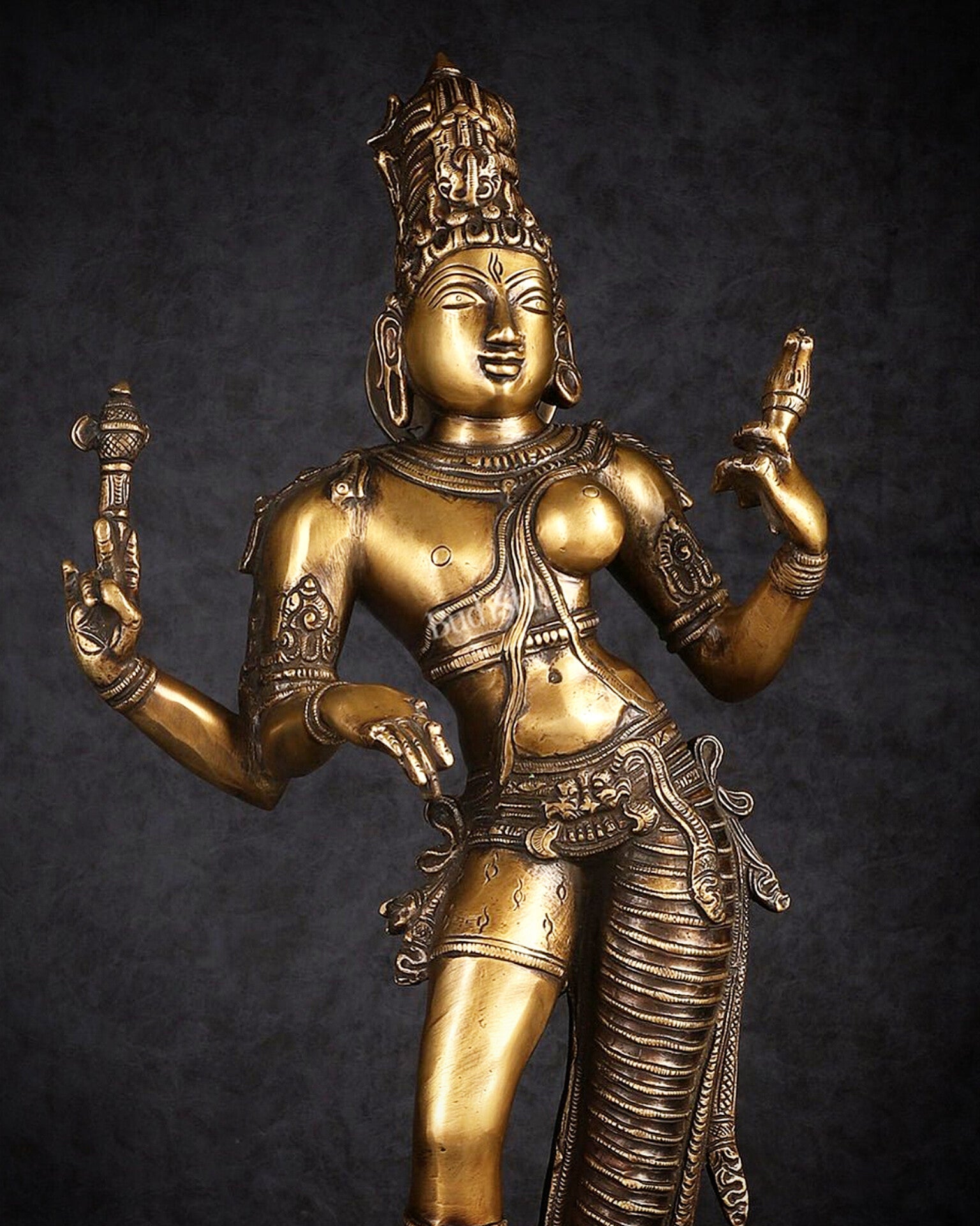 Brass Ardhanarishwara statue 23"