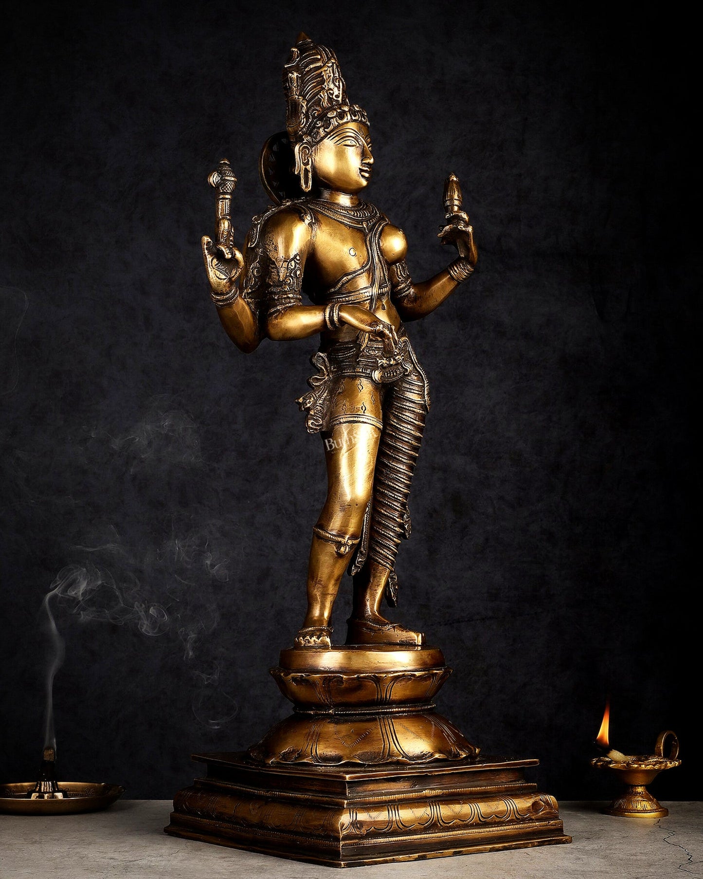 Brass Ardhanarishwara statue 23"