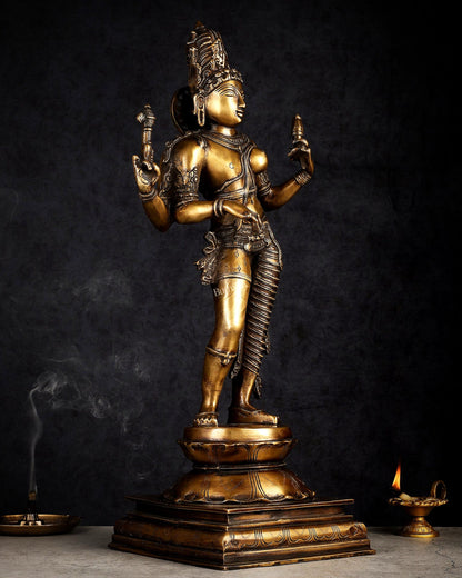 Brass Ardhanarishwara statue 23"