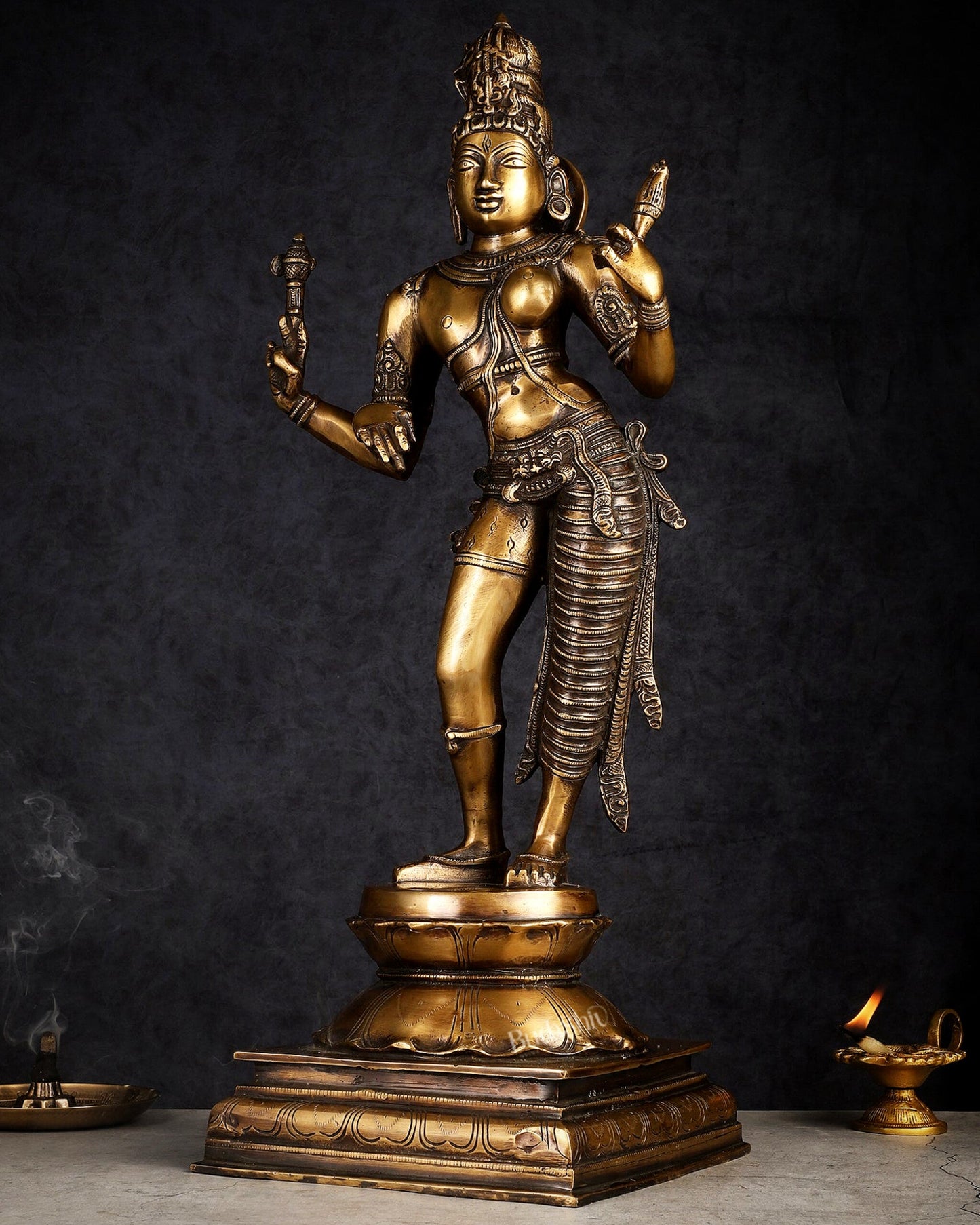 Brass Ardhanarishwara statue 23"