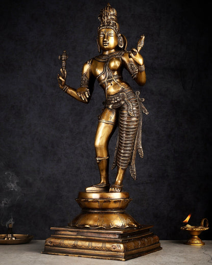 Brass Ardhanarishwara statue 23"