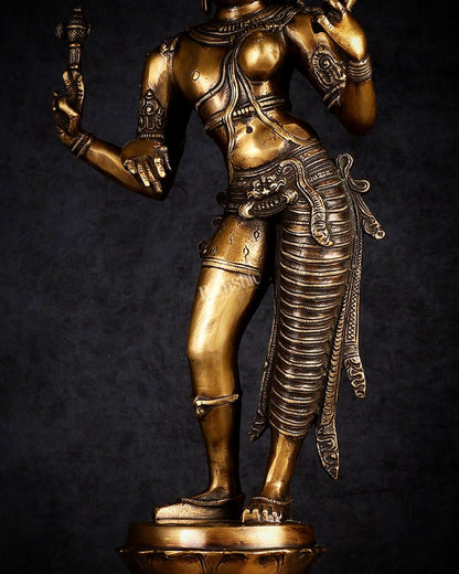 Brass Ardhanarishwara statue 23"