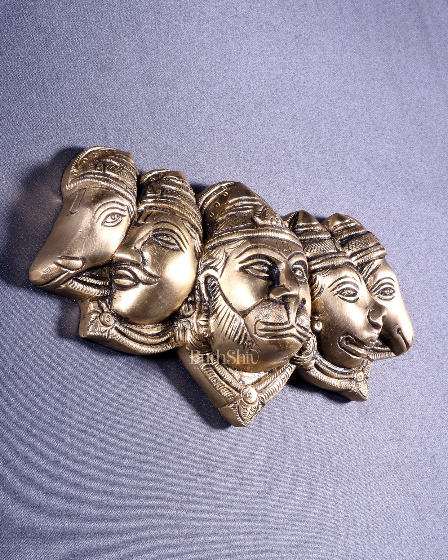 Pure Brass Panchmukhi Hanuman 5 Faces Wall Hanging – 4.5 Inch (original mould)