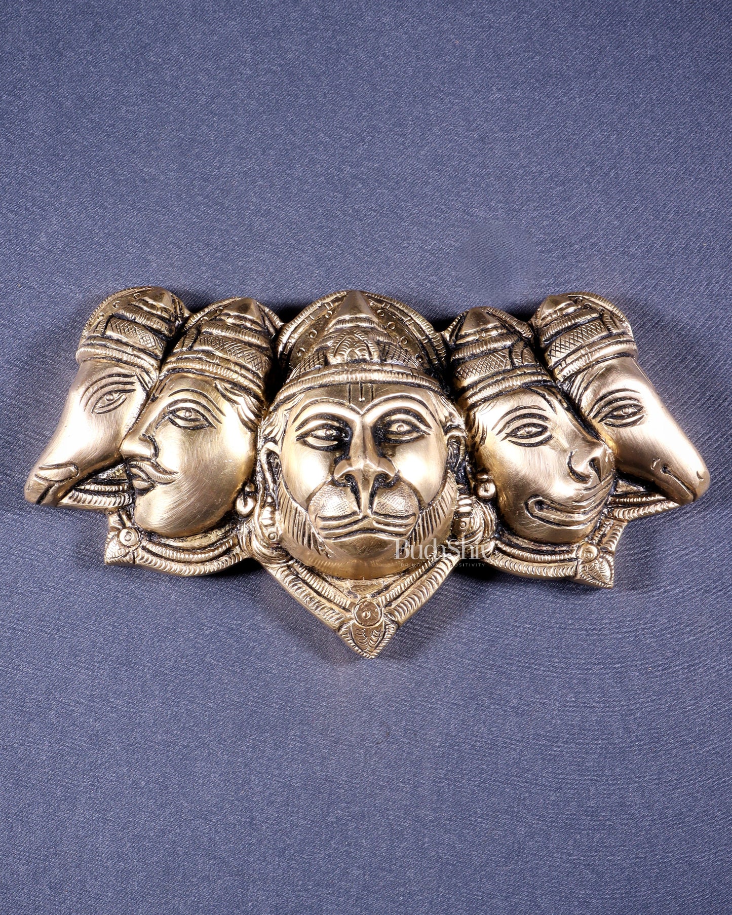 Pure Brass Panchmukhi Hanuman 5 Faces Wall Hanging – 4.5 Inch (original mould)