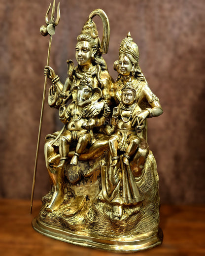 Pure Brass Shiva Parivar Statue - 28" large size