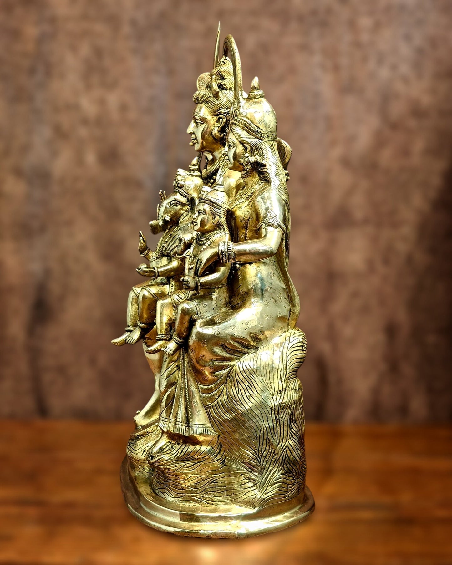 Pure Brass Shiva Parivar Statue - 28" large size
