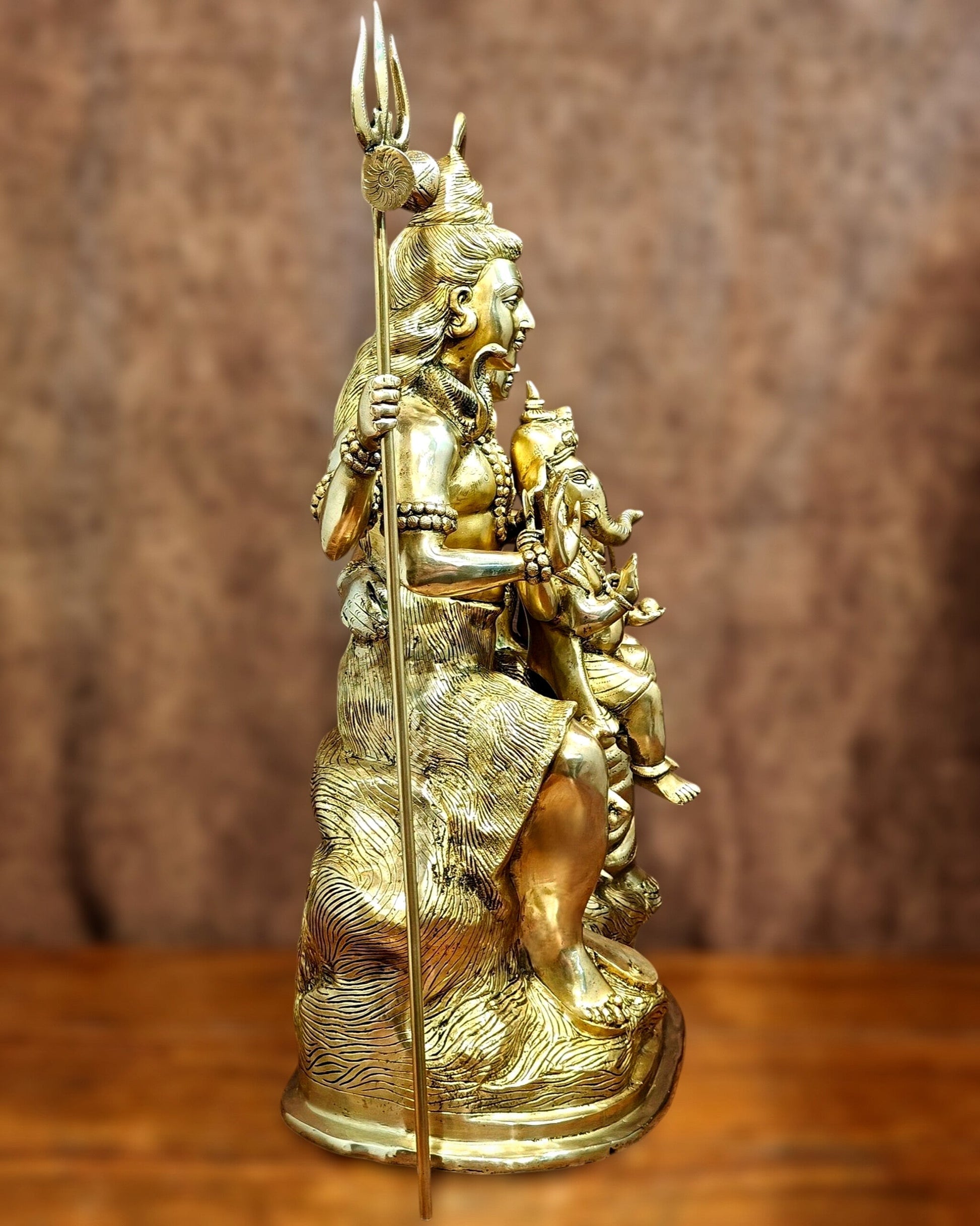 Pure Brass Shiva Parivar Statue - 28" large size