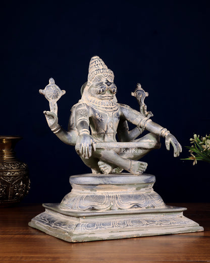 Brass Yog Narasimha swamy Statue 11" vintage