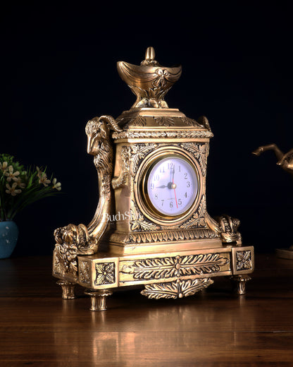 Vintage Brass Victorian Table Clock 10.2 inch