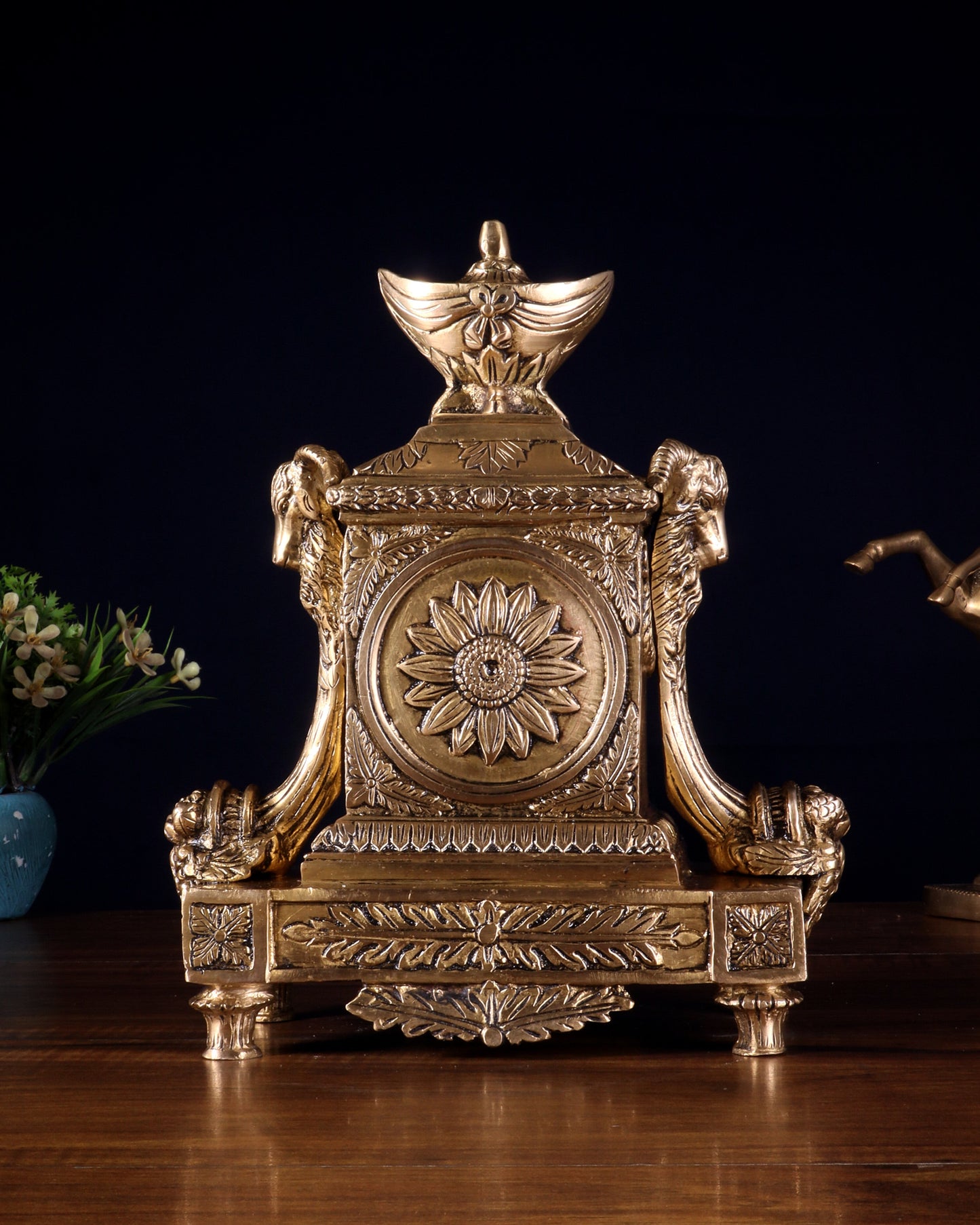 Vintage Brass Victorian Table Clock 10.2 inch