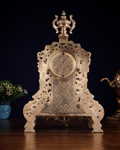 Vintage Brass Victorian Table Clock | 14”