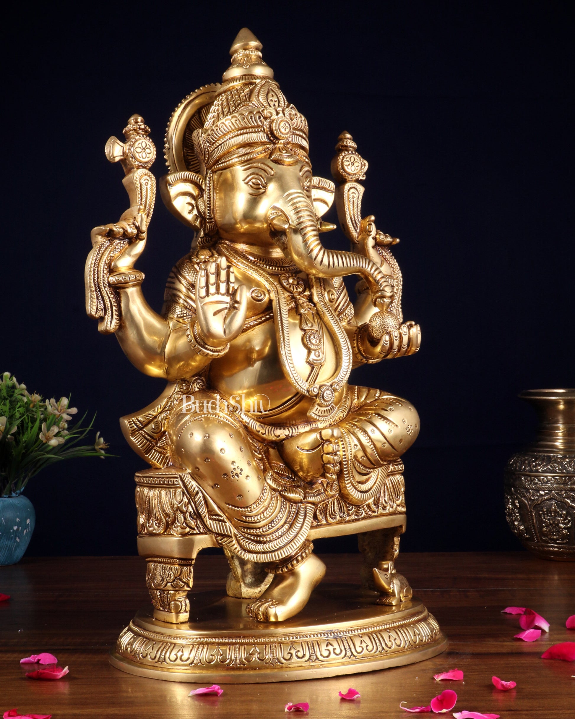 Brass Superfine Lord Ganesha Statue - 15.5"