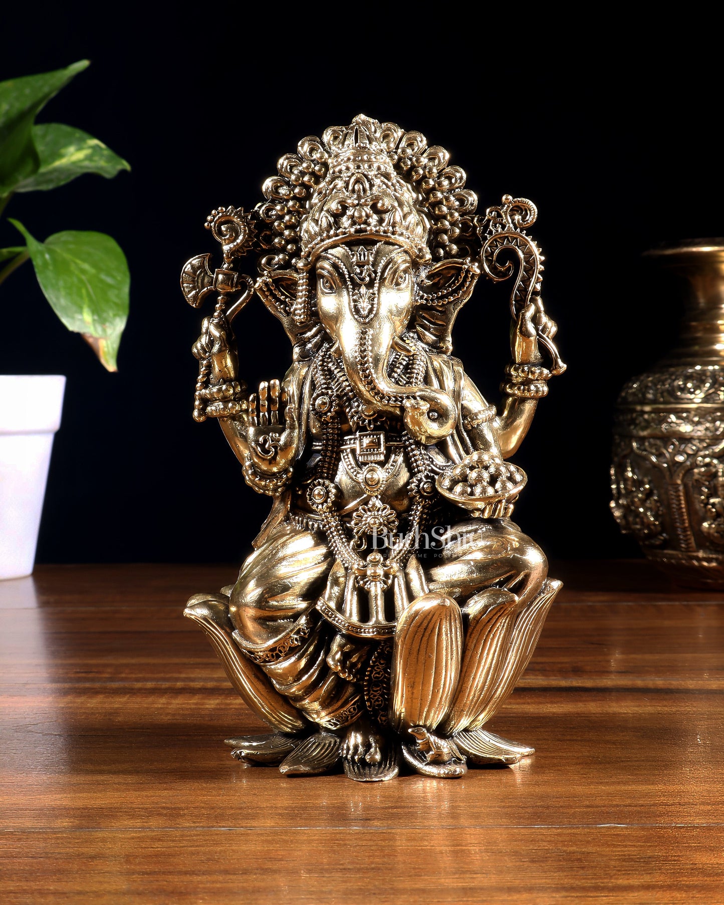 Pure Brass Superfine Lord Ganesha Idol | 6 inch
