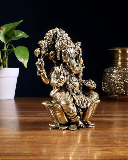 Pure Brass Superfine Lord Ganesha Idol | 6 inch