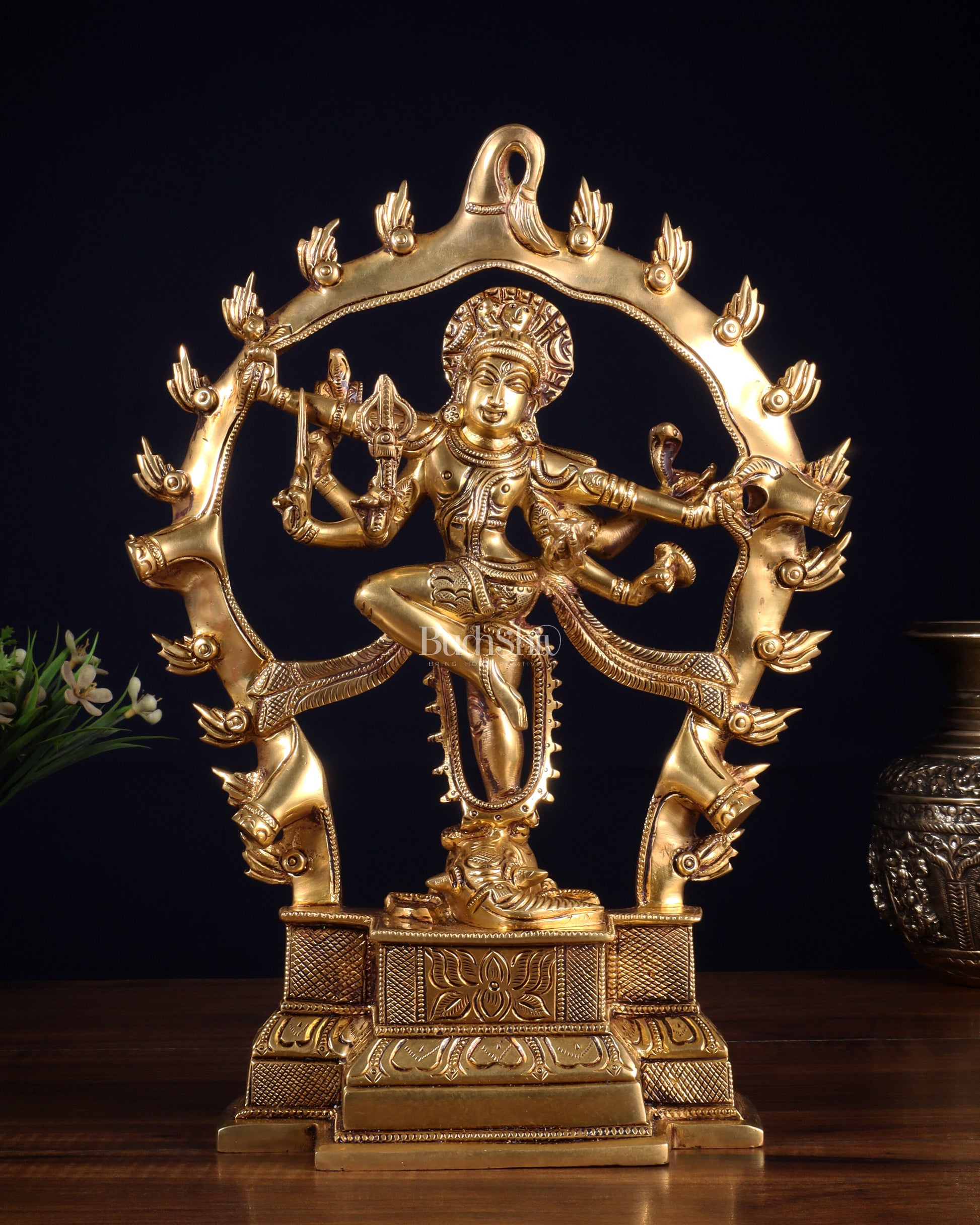 Pure Brass Superfine Shiva Gaja Samhara Murthy 12 inch