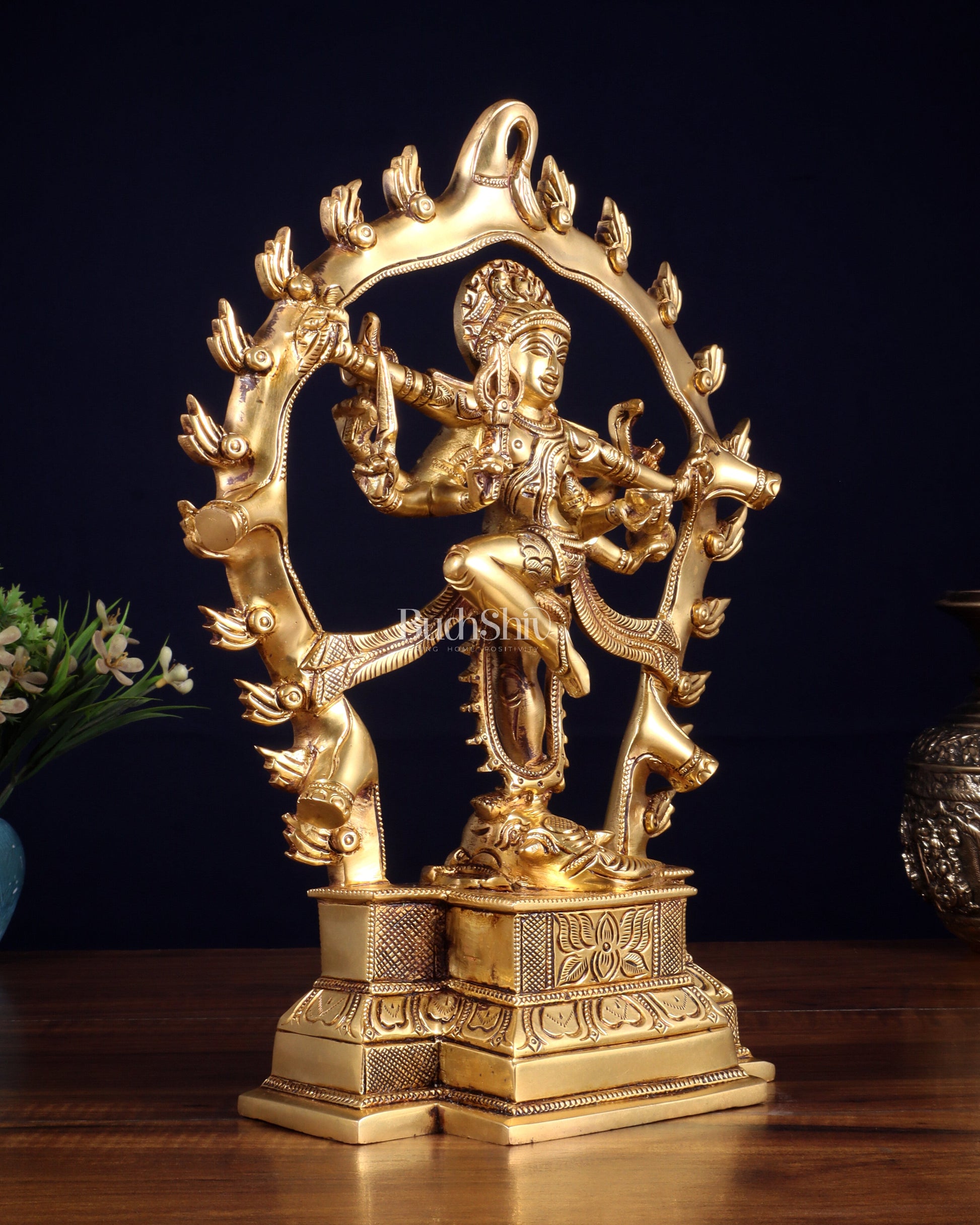 Pure Brass Superfine Shiva Gaja Samhara Murthy 12 inch