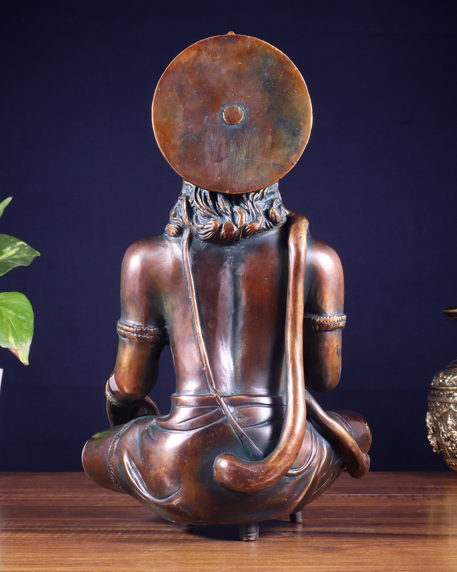 Divine Hanuman Brass blessing statue | 11" bronze tone