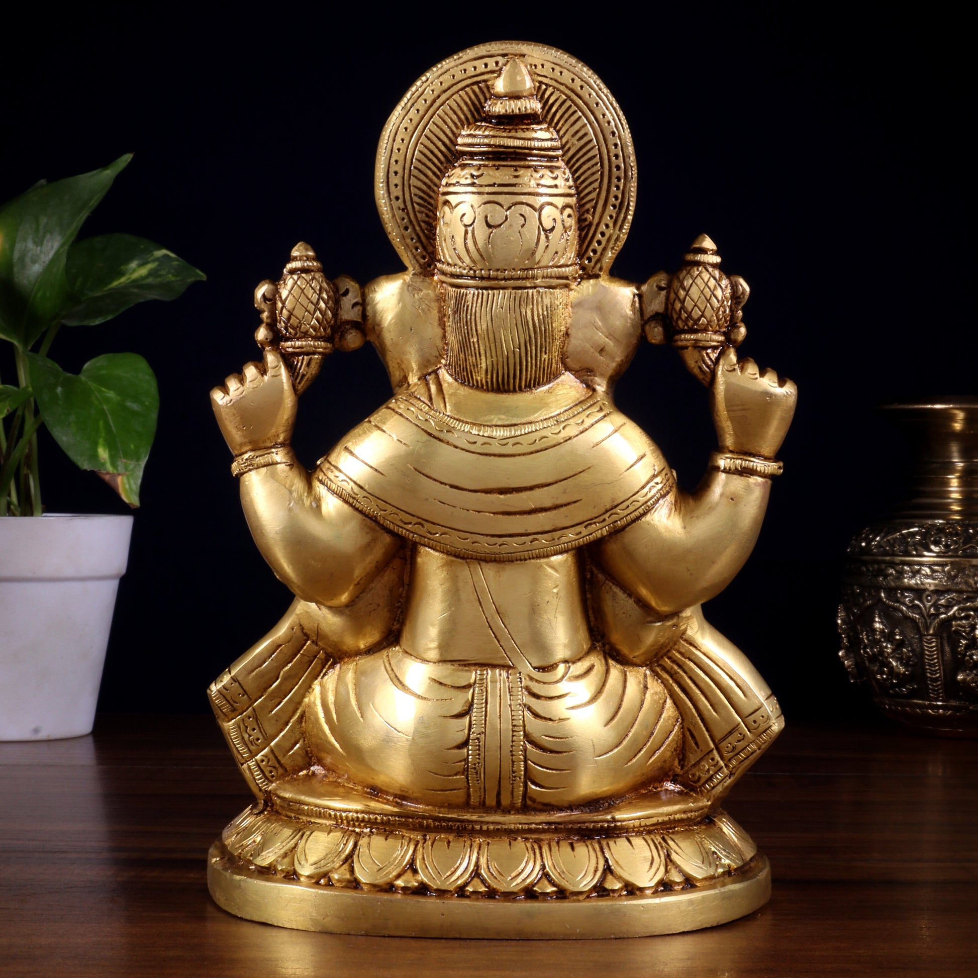 Pure Brass Lord Ganesha Statue  (8 Inch)