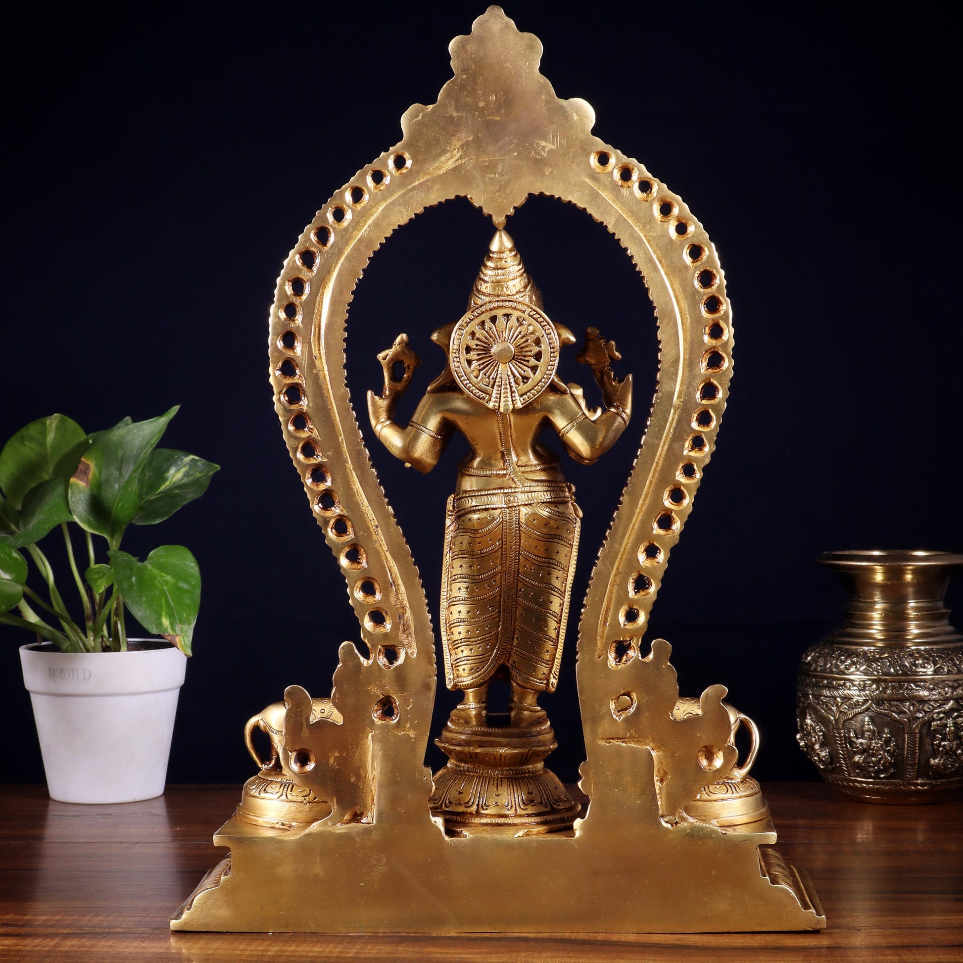 Pure Brass Standing Lord Ganesha Idol | 15” Height