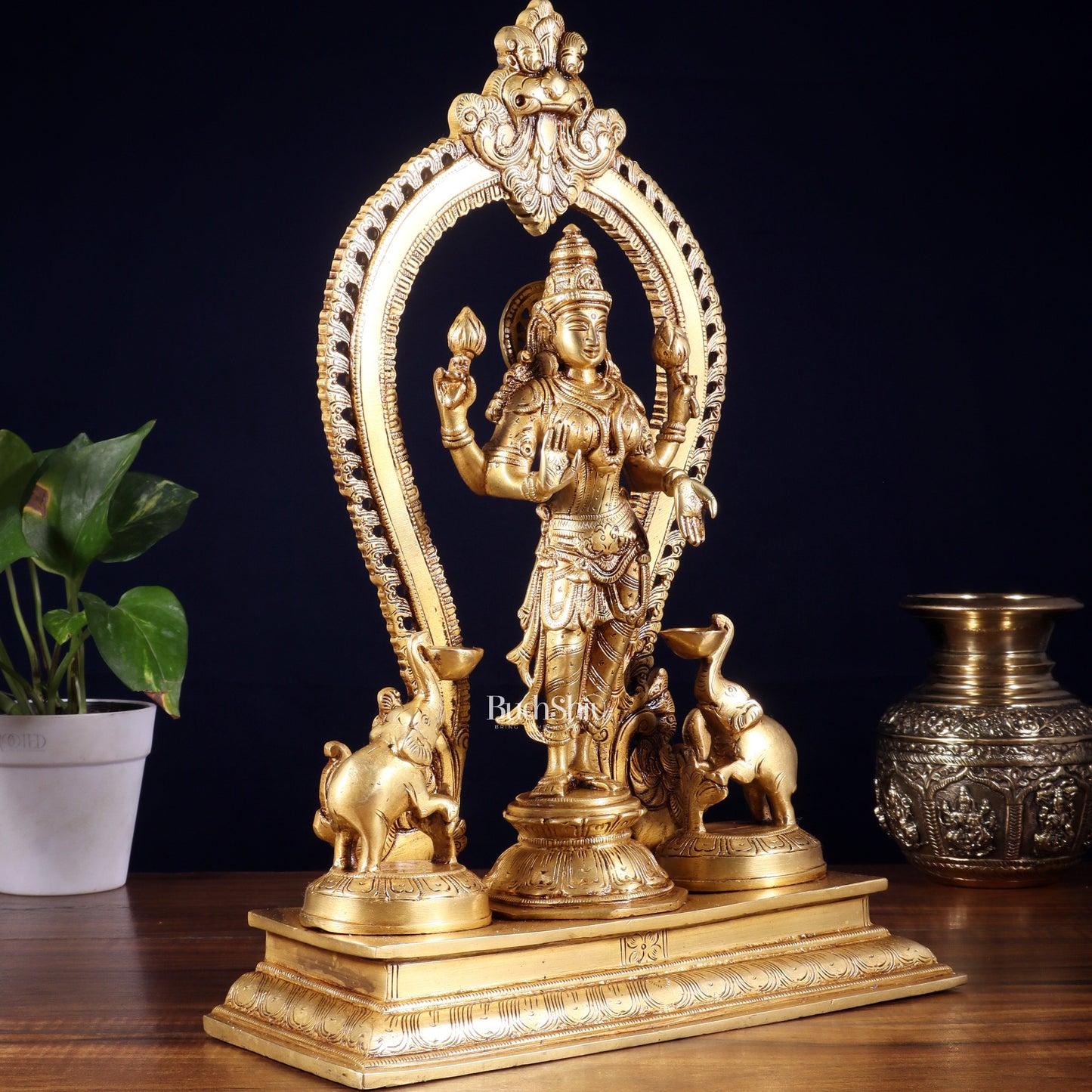 Pure Brass Standing Goddess Lakshmi Idol | 15” Height
