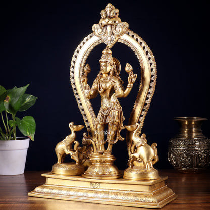 Pure Brass Standing Goddess Lakshmi Idol | 15” Height